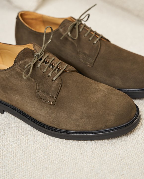 derbies homme daim marron