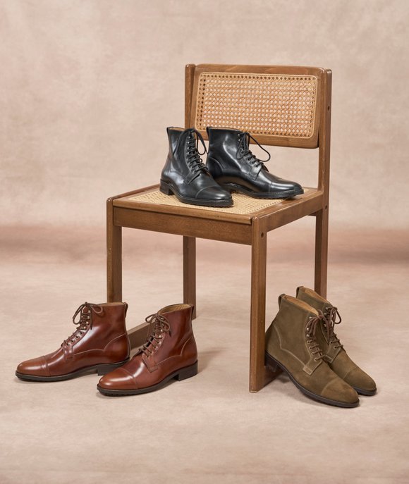 combat boots cuir noir