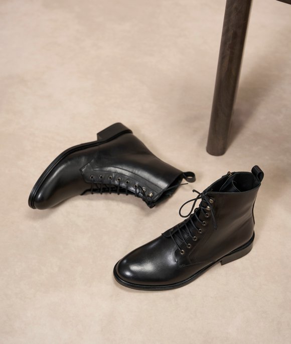 combat boots cuir femme