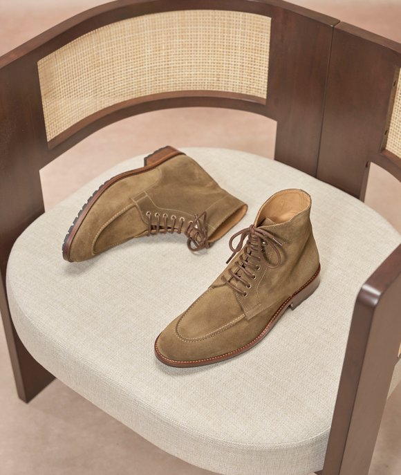boots à lacets daim homme