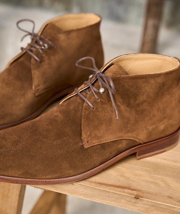 bottines daim à lacets homme