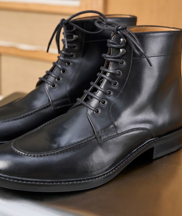bottines à lacets cuir noir homme