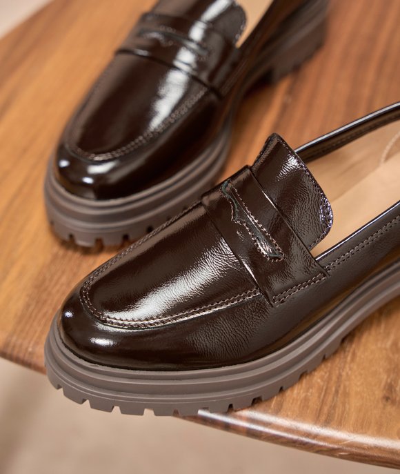 mocassin chuncky cuir femme