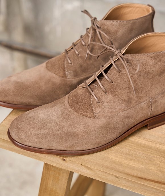 bottines à lacets daim homme