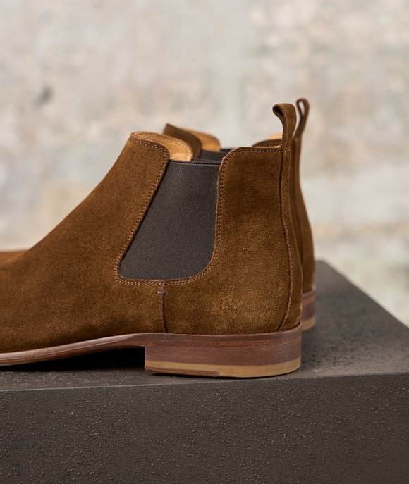 chelsea boots homme daim marron
