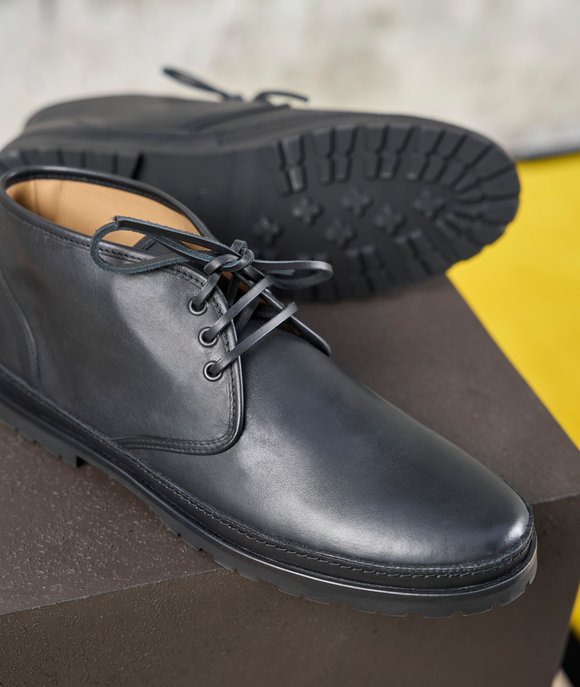 desert boots cuir noir