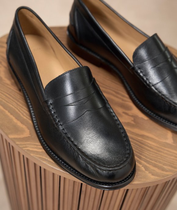 mocassin cuir lisse homme
