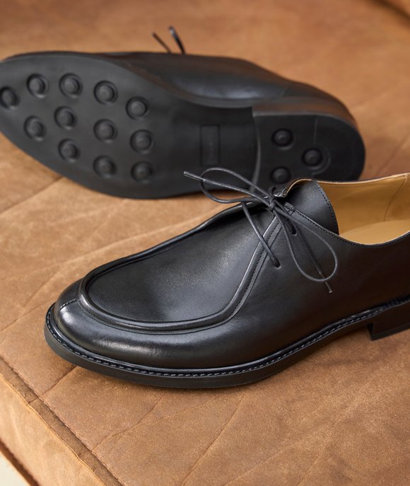 derbies cuir noir homme