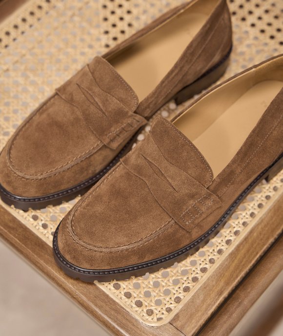 mocassins daim marron