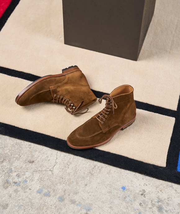 combat boots daim marron homme