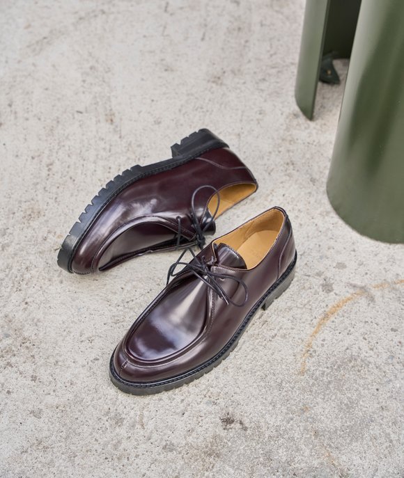 chaussures derbies femme cuir bordeaux