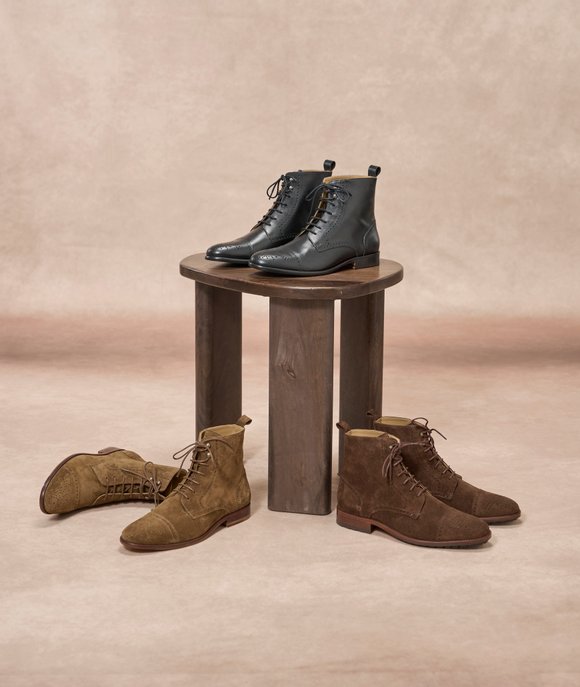 combat boots daim marron