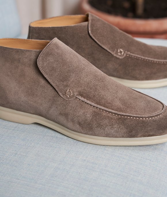 mocassin daim gris homme