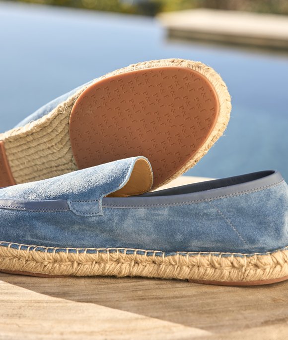 mocassin espadrille daim homme