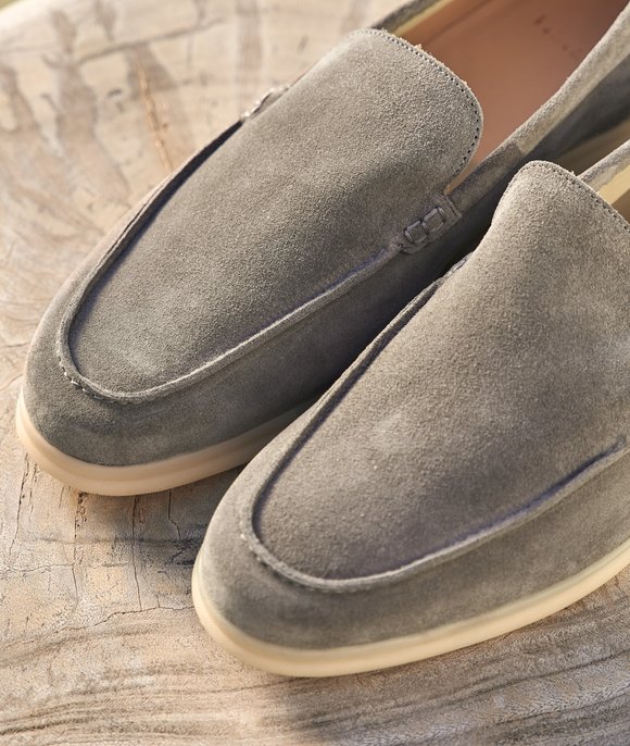 mocassin daim gris