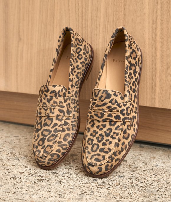 mocassin daim leopard