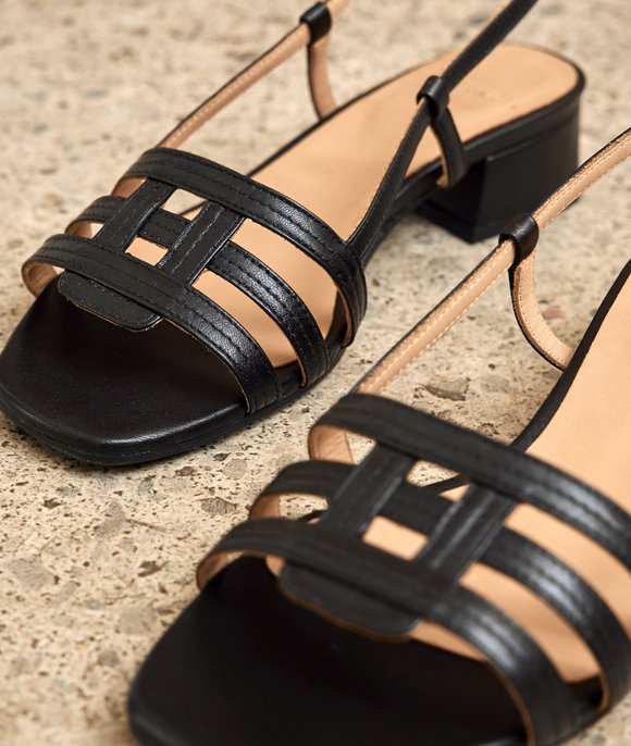 sandales nu-pieds cuir noir