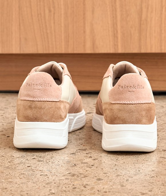 basket daim femme rose