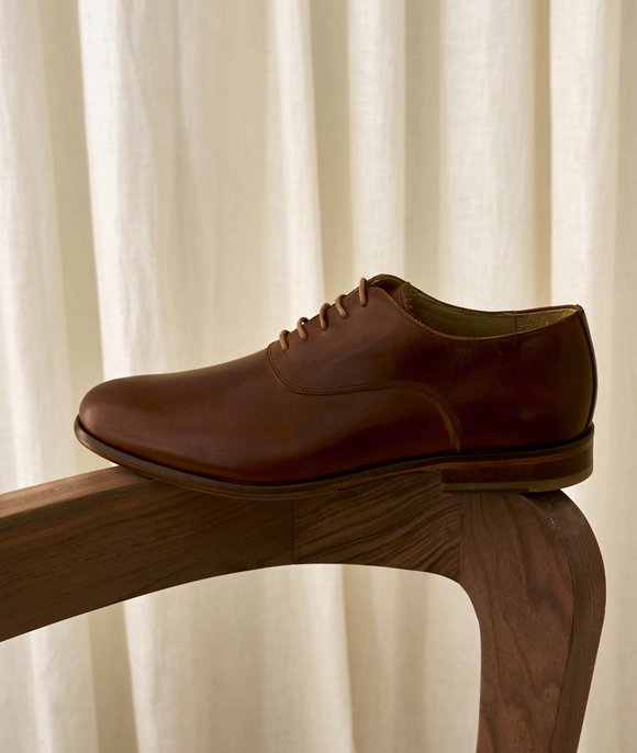 derbies cuir cognac homme