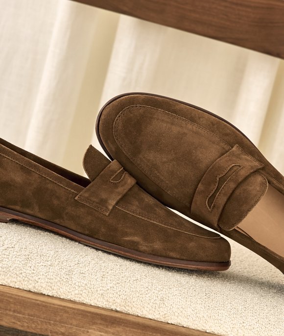 mocassin daim marron