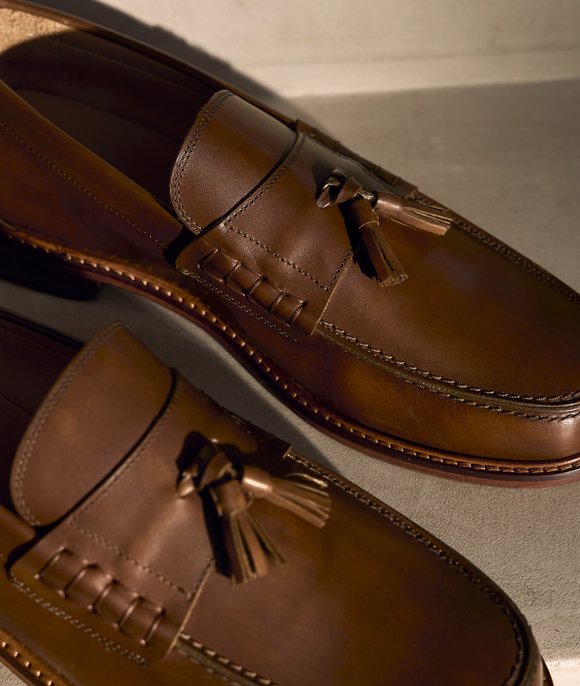 mocassins cuir cognac homme