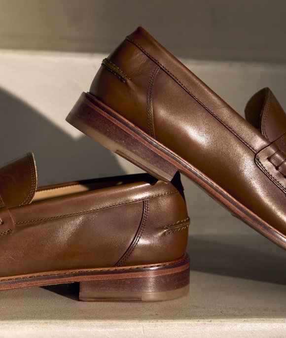 mocassins cuir homme cognac