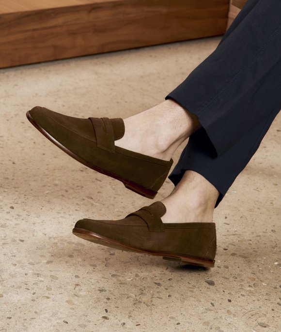 mocassins homme en daim paire et fils