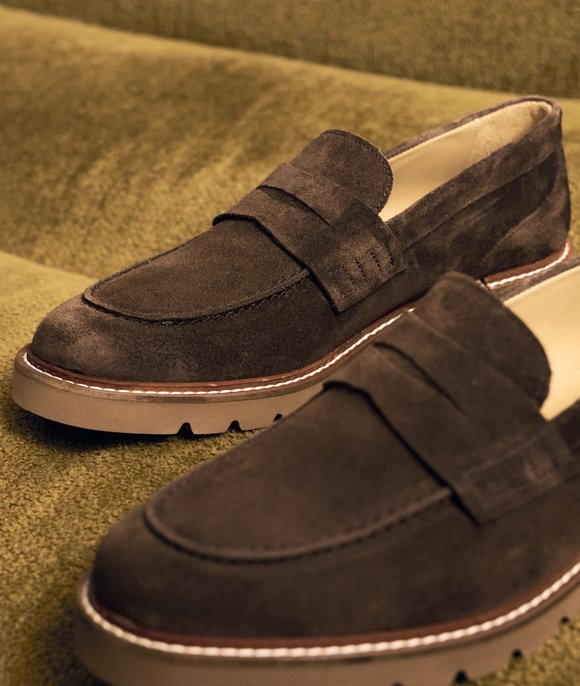 mocassins femme velours marron