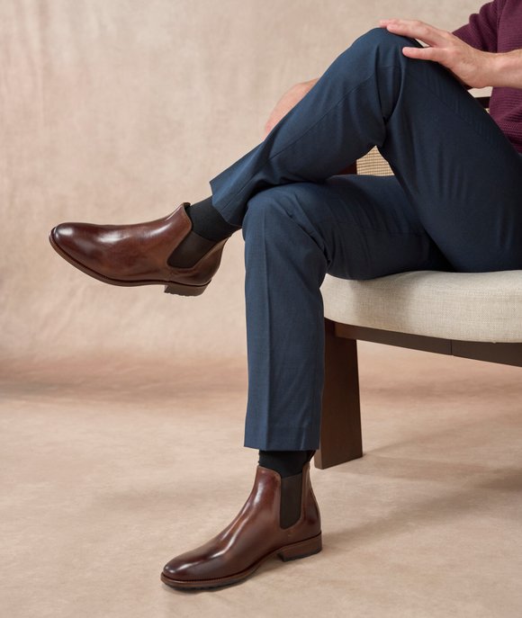 bottines cuir marron homme