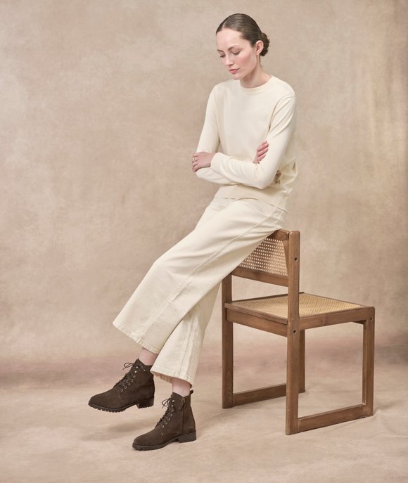 bottines combat femme marron