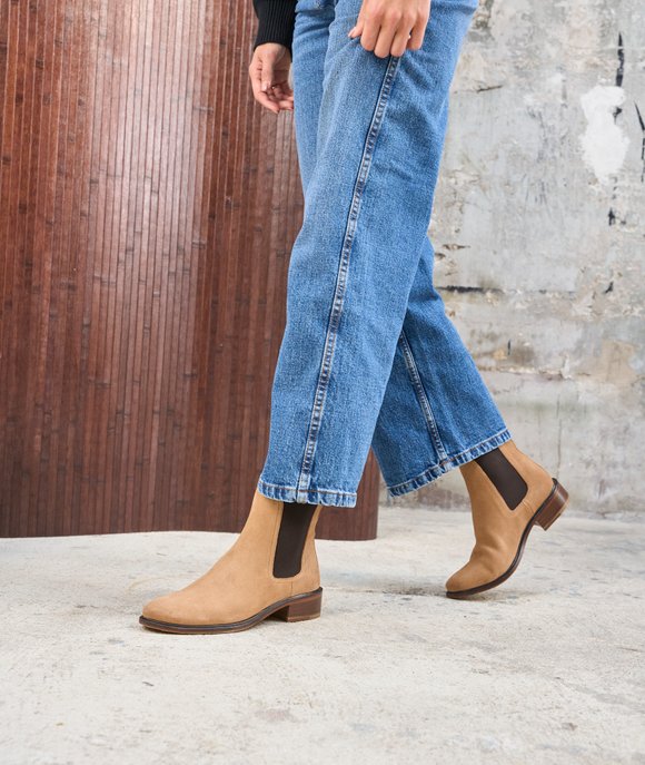 botte chelsea daim femme
