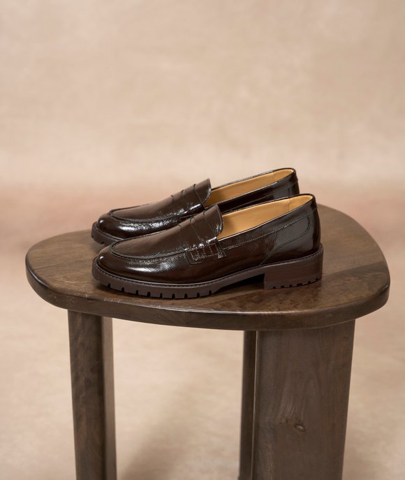 mocassin cuir marron