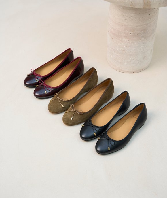 ballerines cuir vernis bordeaux
