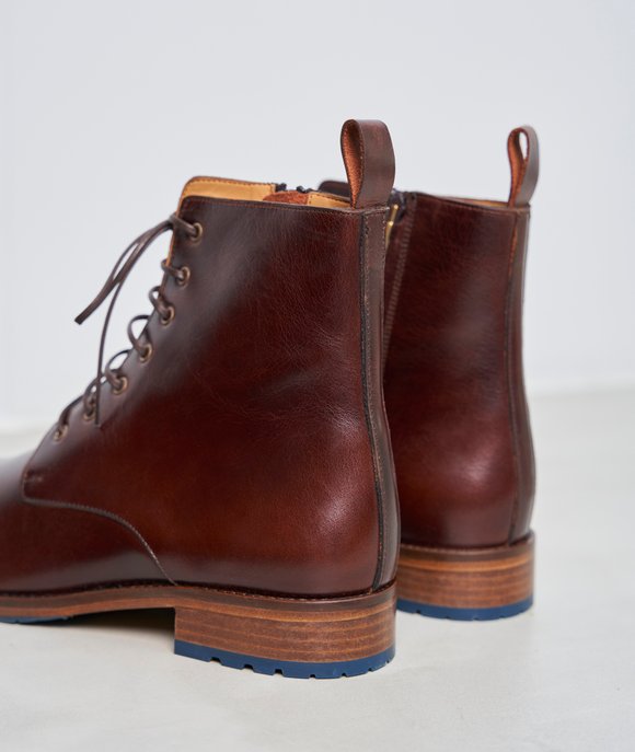 boots à lacets cuir marron