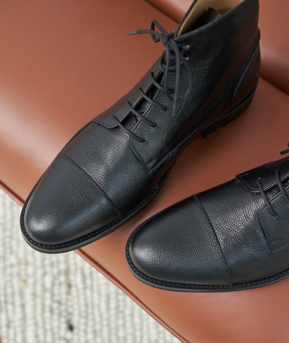 bottines à lacets cuir noir