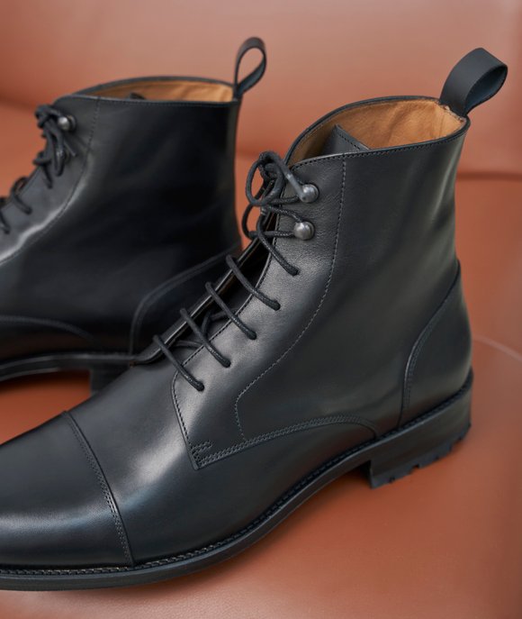 boots montante homme en cuir