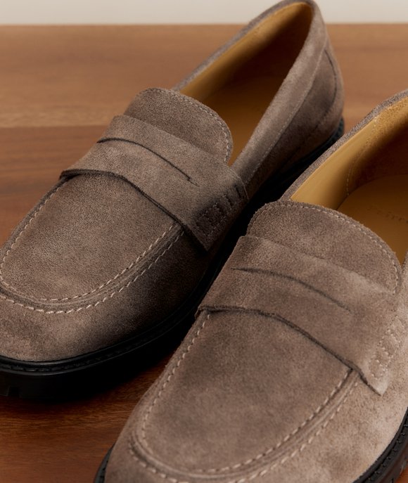 mocassin daim gris