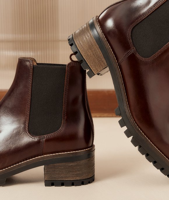 boots cuir marron