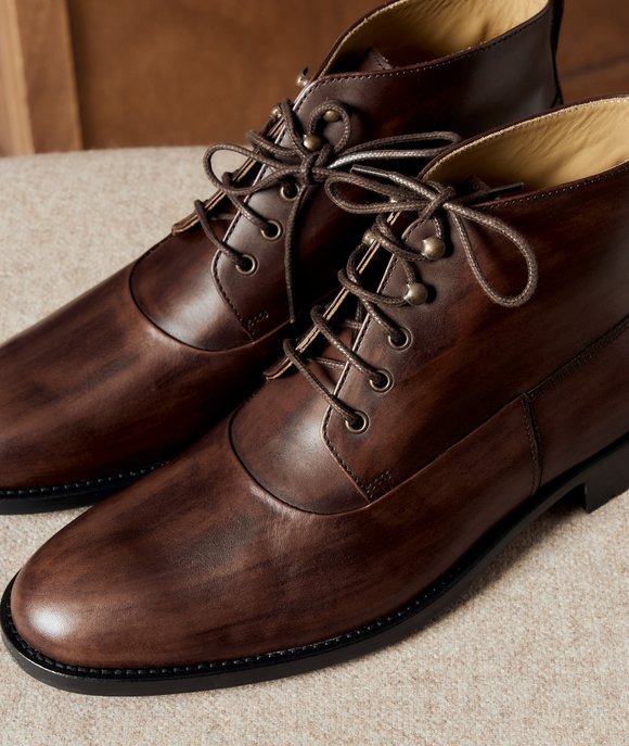 boots homme cuir marron