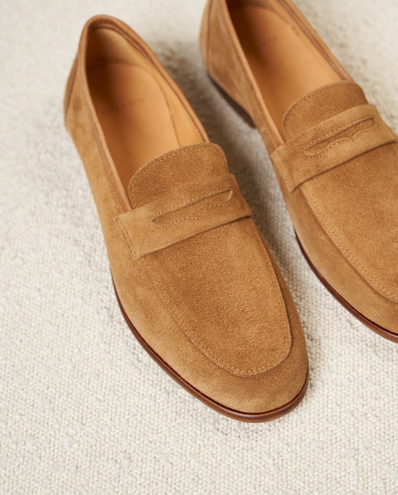 mocassin homme en daim beige