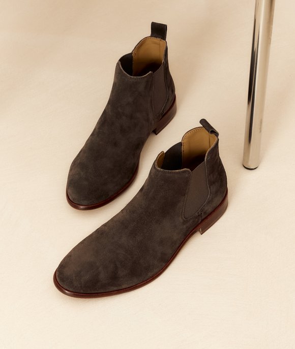 boots daim marron homme