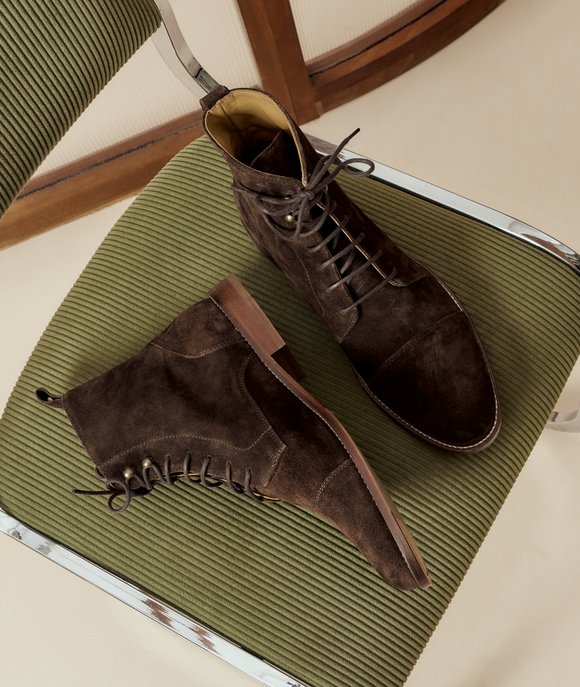 combat boots homme daim marron chocolaty