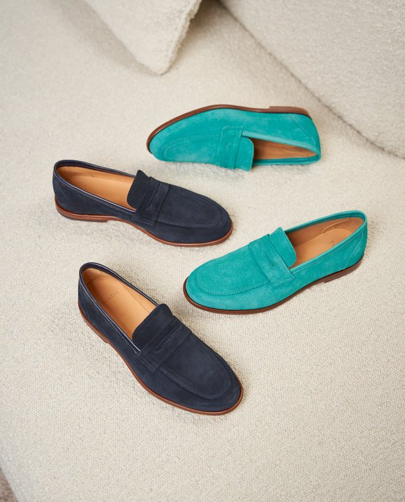 feminine suede loafer