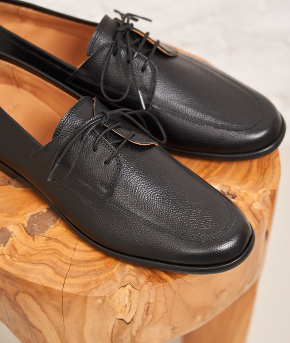 Mocassin cuir noir homme paire et fils