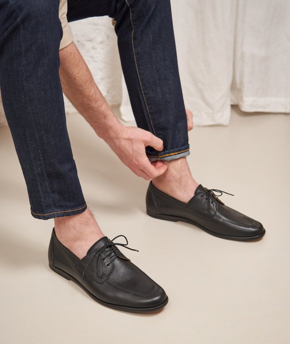 mocassin cuir noir confortable pour homme