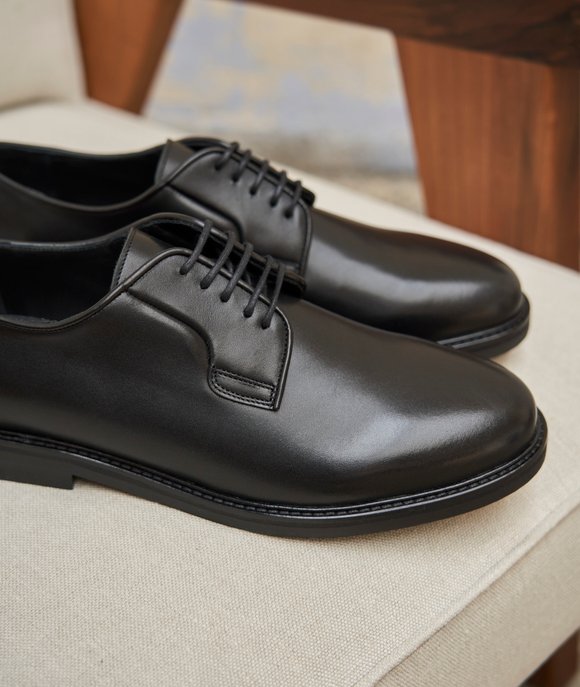 derbies cuir noir