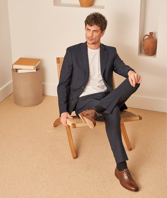 leather Richelieu shoes