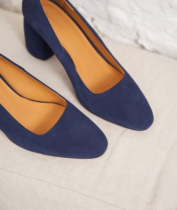 babies femme en daim bleu marine