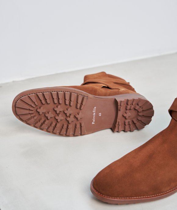 boots daim marron homme