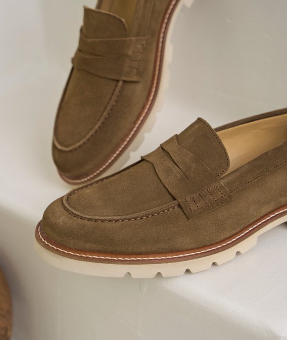 mocassin daim marron homme